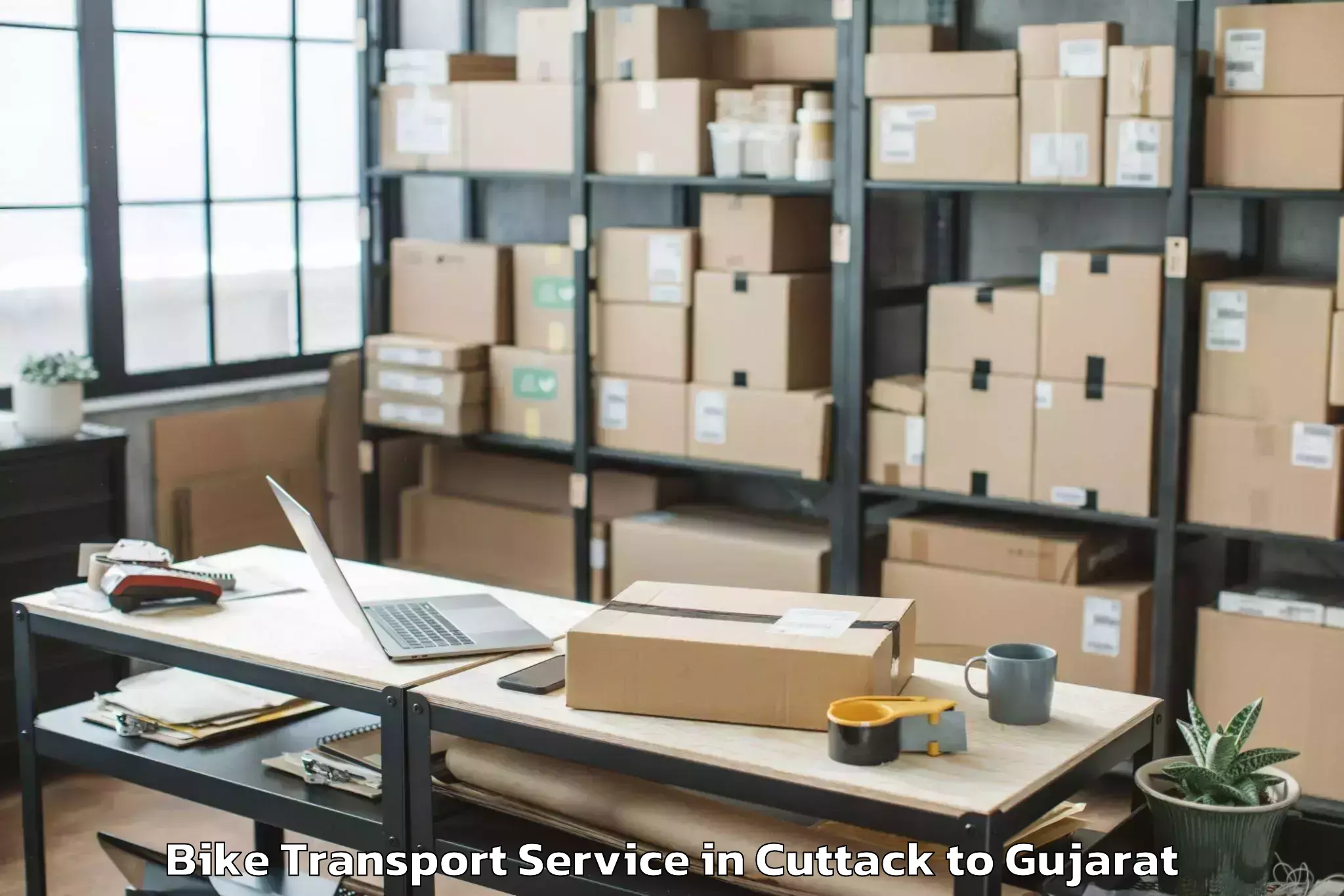 Book Cuttack to Dhuvaran Bike Transport Online